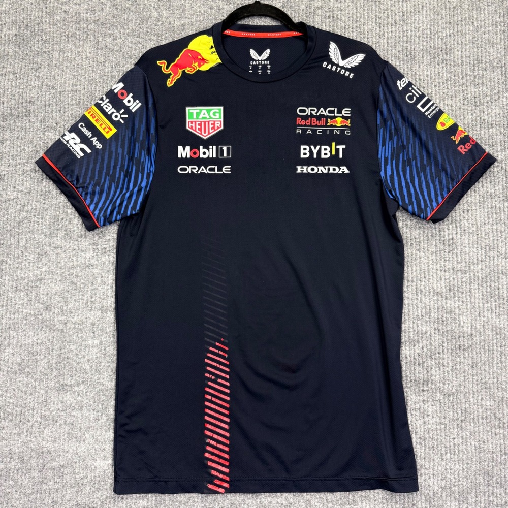 Castore Mens Oracle Red Bull Racing F1 Team Shirt Navy Blue Medium